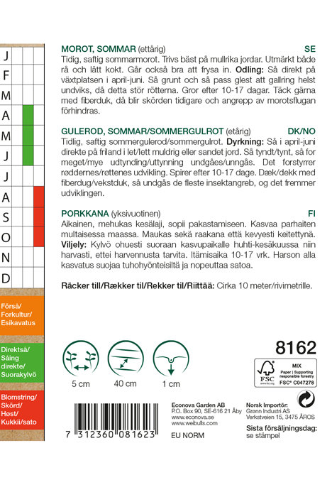 Gulrot, sommer økologisk - Nantaise 2